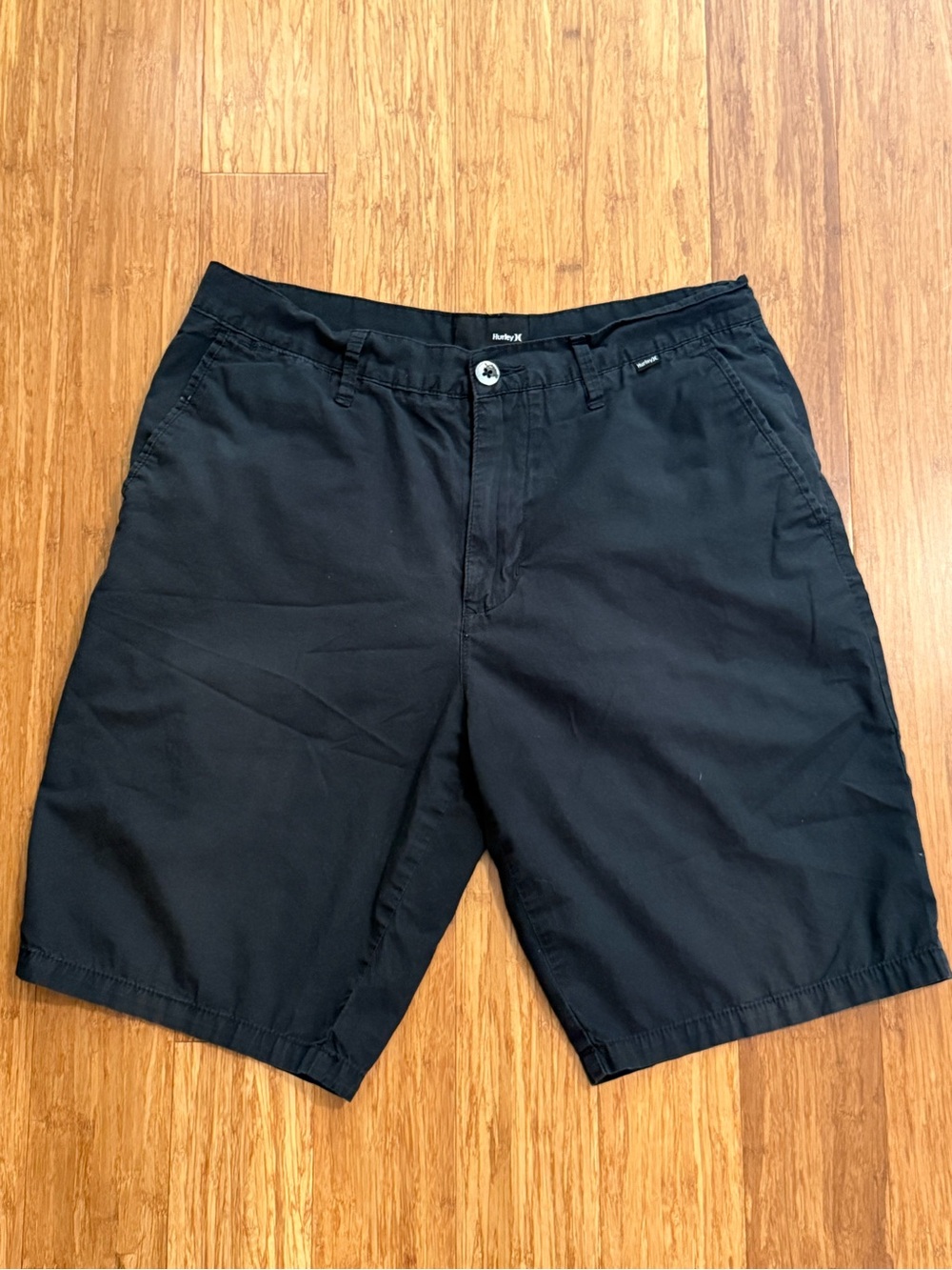 Hurley Men's Black Flat Front Casual Shorts